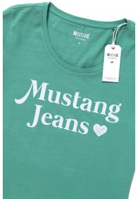 Mustang - MUSTANG T SHIRT DAMSKI Alexia C Print Deep Sea 1009391 6318. Wzór: nadruk