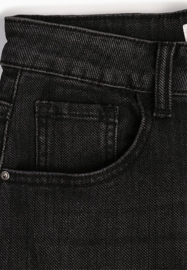 Renee - Czarne Jeansy Mom Fit High Waist z Dodatkiem Wiskozy Aclonea. Stan: podwyższony. Kolor: czarny. Długość: krótkie. Styl: elegancki, klasyczny