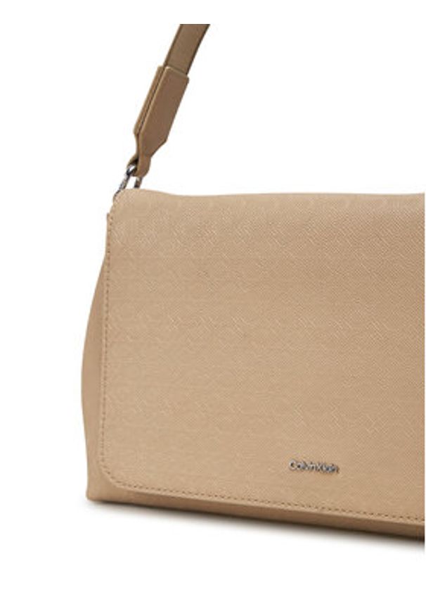 Calvin Klein Torebka Ck Must Satchel_Mono K60K613181 Beżowy. Kolor: beżowy. Materiał: skórzane