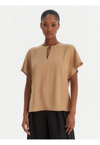 Calvin Klein Top Cdc Ss Hardware LV044E902G Brązowy Regular Fit. Kolor: brązowy. Materiał: syntetyk #1