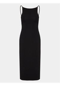 Gina Tricot Sukienka dzianinowa 16409 Czarny Slim Fit. Kolor: czarny. Materiał: syntetyk, wiskoza #1