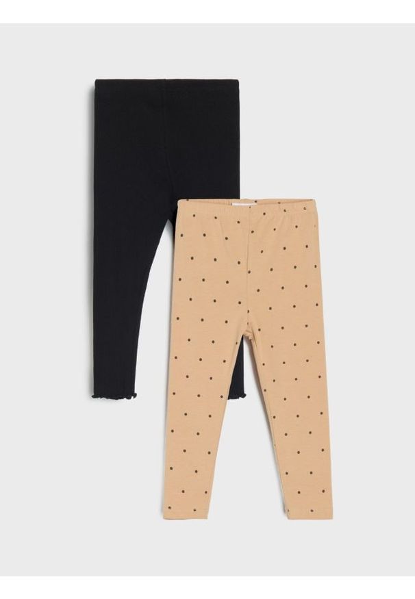 Sinsay - Legginsy 2 pack - beżowy. Kolor: beżowy
