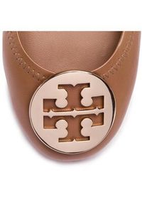 Tory Burch Baleriny Minnie Travel Ballet With Metal Logo 50393 Brązowy. Kolor: brązowy. Materiał: skóra #7