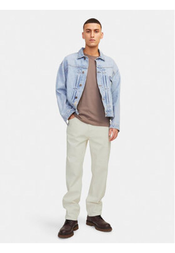 Jack & Jones Jeansy Chris 12252087 Écru Relaxed Fit
