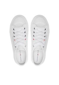 TOMMY HILFIGER - Tommy Hilfiger Trampki Low Cut Lace-Up T3X9-33324-0890 S Biały. Kolor: biały