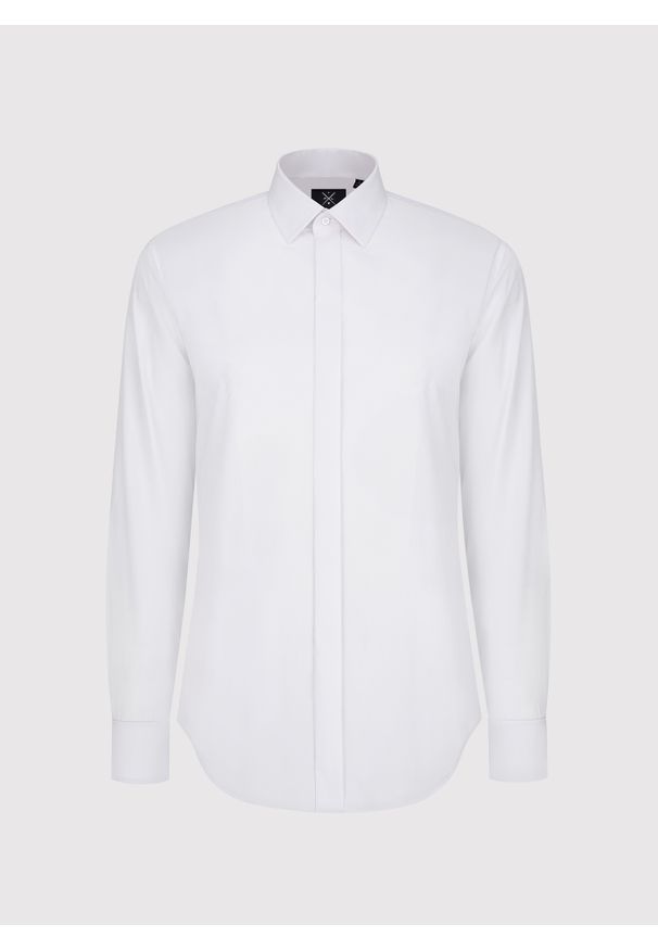 Pako Lorente - PAKO LORENTE - Biała koszula na spinki. Kolor: biały. Materiał: bawełna. Długość rękawa: długi rękaw. Długość: długie. Styl: elegancki