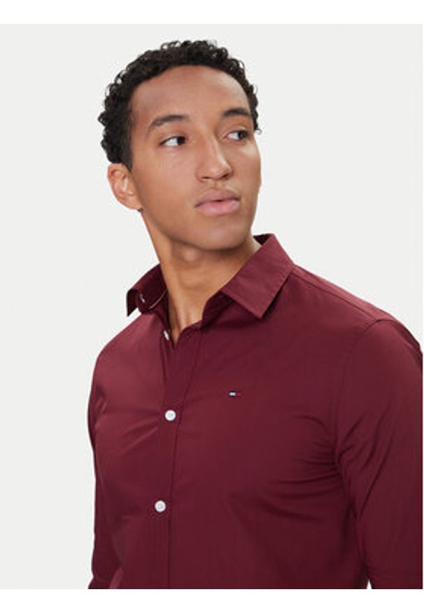 Tommy Jeans Koszula Original DM0DM04405 Czerwony Slim Fit. Kolor: czerwony. Materiał: bawełna