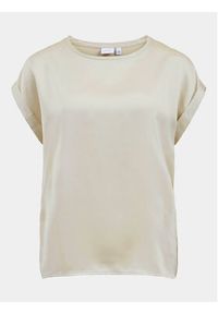 Vila T-Shirt Ellette 14059563 Beżowy Regular Fit. Kolor: beżowy. Materiał: syntetyk #4