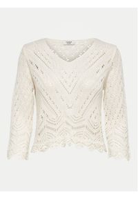 JDY Sweter New Sun 15212788 Biały Regular Fit. Kolor: biały. Materiał: syntetyk #6