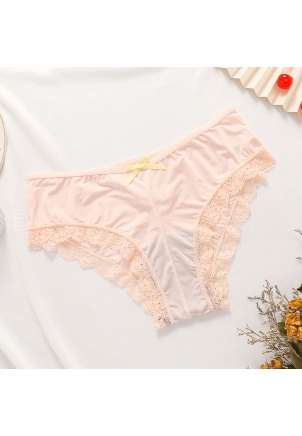 Intica - Majtki z koronką i wycięciem na specjalne okazje Kantha. Kolor: różowy. Materiał: koronka. Wzór: koronka