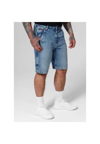PITBULL - Szorty męskie Pitbull Jeansowe Blue Denim Carpenter. Kolor: niebieski. Materiał: denim, jeans