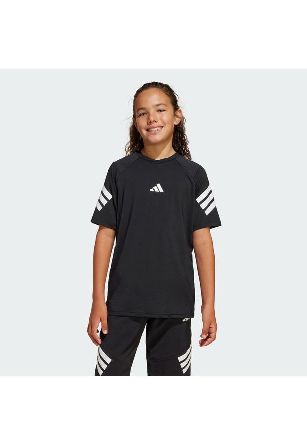 Adidas - Koszulka All Sports Nxt Kids. Kolor: biały, czarny, wielokolorowy. Technologia: ClimaCool (Adidas). Sport: joga i pilates