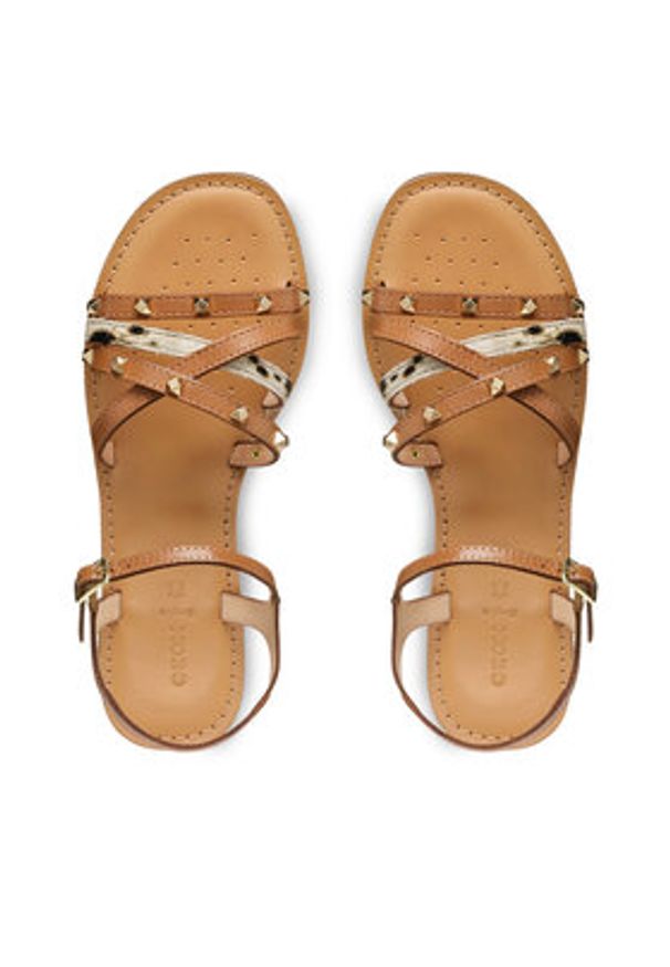 Geox Sandały D Maddalusiac D55YMD 01JQS C5006 Brązowy. Kolor: brązowy. Materiał: skóra