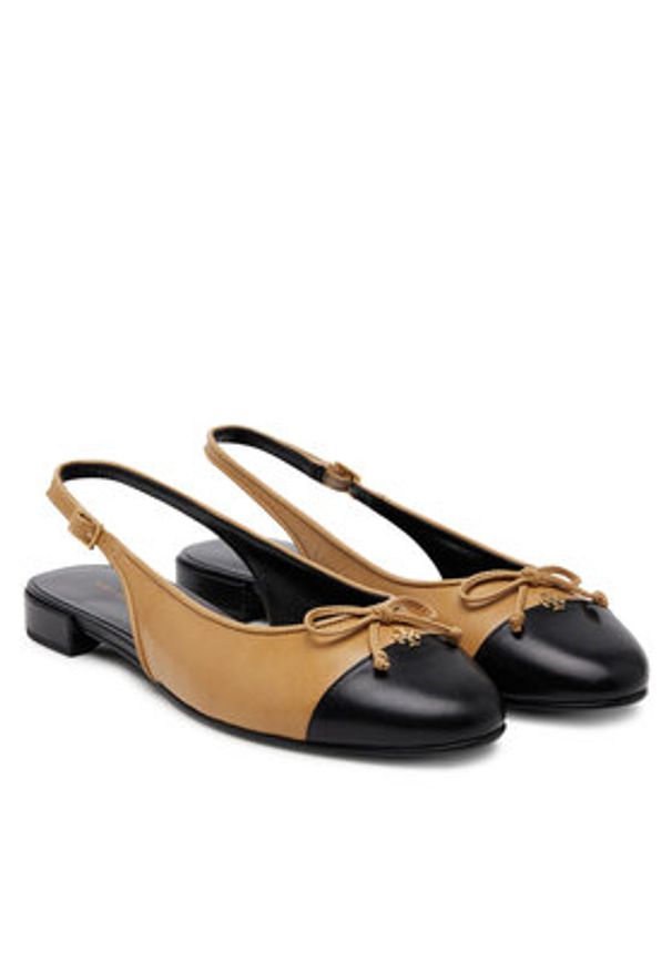 Tory Burch Baleriny 166592 Brązowy. Kolor: brązowy. Materiał: skóra