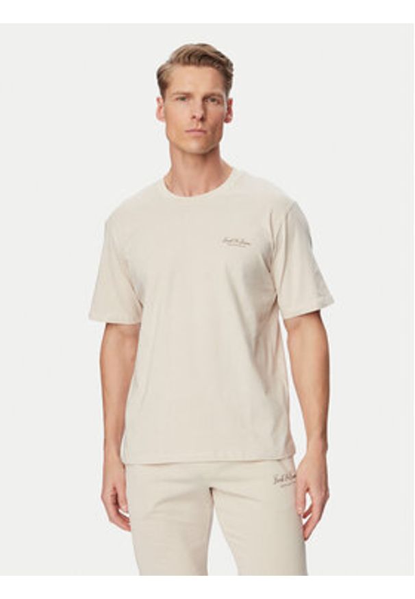 Jack & Jones Komplet t-shirt i spodenki Archive 12297642 Beżowy Relaxed Fit. Kolor: beżowy. Materiał: bawełna