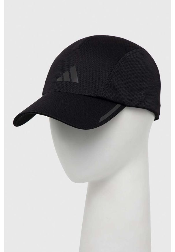 adidas Performance czapka z daszkiem kolor czarny z nadrukiem. Kolor: czarny. Materiał: skóra, materiał. Wzór: nadruk