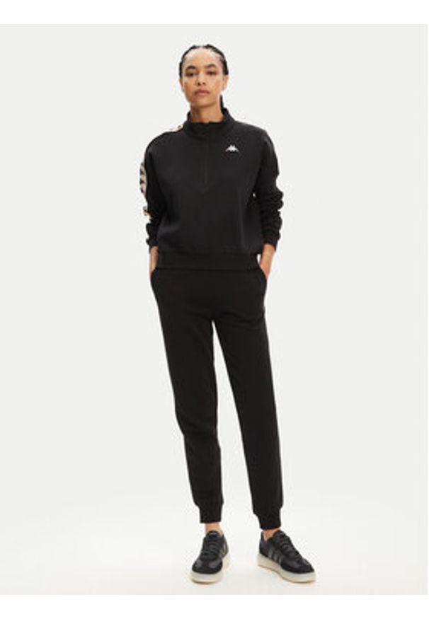 Kappa Bluza Banda Pepitagt 321Q4RW Czarny Relaxed Fit. Kolor: czarny. Materiał: bawełna
