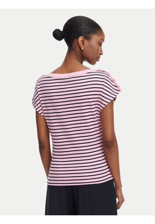 TOMMY HILFIGER - Tommy Hilfiger T-Shirt Gold Btn Cap WW0WW50942 Kolorowy Slim Fit. Materiał: bawełna. Wzór: kolorowy