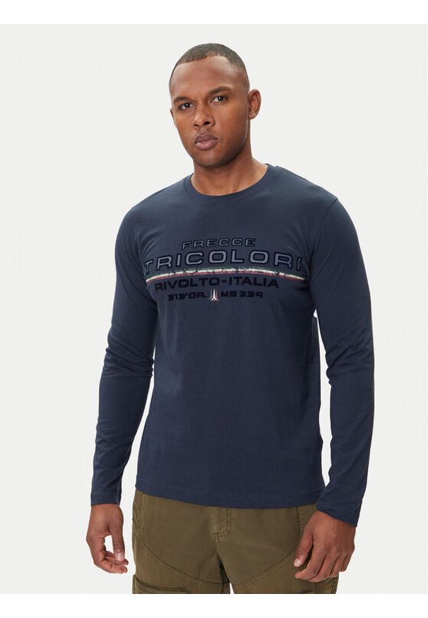 Aeronautica Militare Longsleeve 252TS2474UJ00641 Granatowy Regular Fit. Kolor: niebieski. Materiał: bawełna. Długość rękawa: długi rękaw