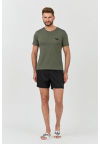 Emporio Armani - EMPORIO ARMANI Zielony męski t-shirt logo brodé, Rozmiar XXL. Kolor: zielony #3