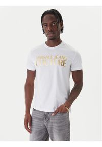 Versace Jeans Couture T-Shirt 79GAHT05 CJ00T Biały Regular Fit. Kolor: biały. Materiał: bawełna #1