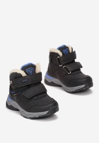 Born2be - Czarno-Niebieskie Botki Traperki na Rzepy Ligal. Okazja: na uczelnię, na co dzień. Zapięcie: rzepy. Kolor: czarny. Materiał: jeans. Styl: wizytowy, casual, elegancki #3