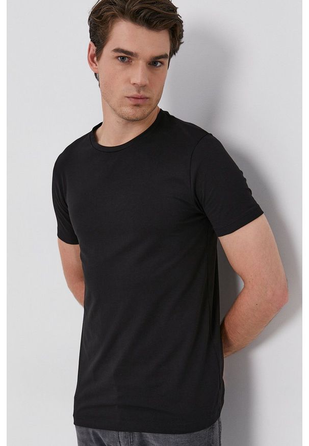Hugo - T-shirt (2-pack). Okazja: na co dzień. Kolor: czarny. Materiał: dzianina. Wzór: gładki. Styl: casual