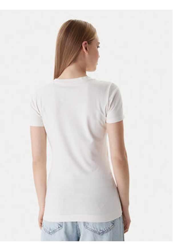 Guess T-Shirt W6RI35 J1314 Écru Slim Fit. Materiał: bawełna