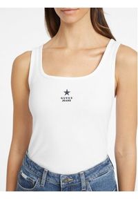 Guess Jeans Top W4YP48 KA0H1 Biały Regular Fit. Kolor: biały. Materiał: bawełna #5