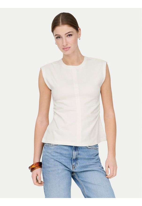 only - ONLY T-Shirt Marie 15372452 Biały Regular Fit. Kolor: biały. Materiał: bawełna