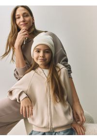 Reserved - Rozpinana bluza z modalem - brązowy. Kolor: brązowy. Materiał: dzianina