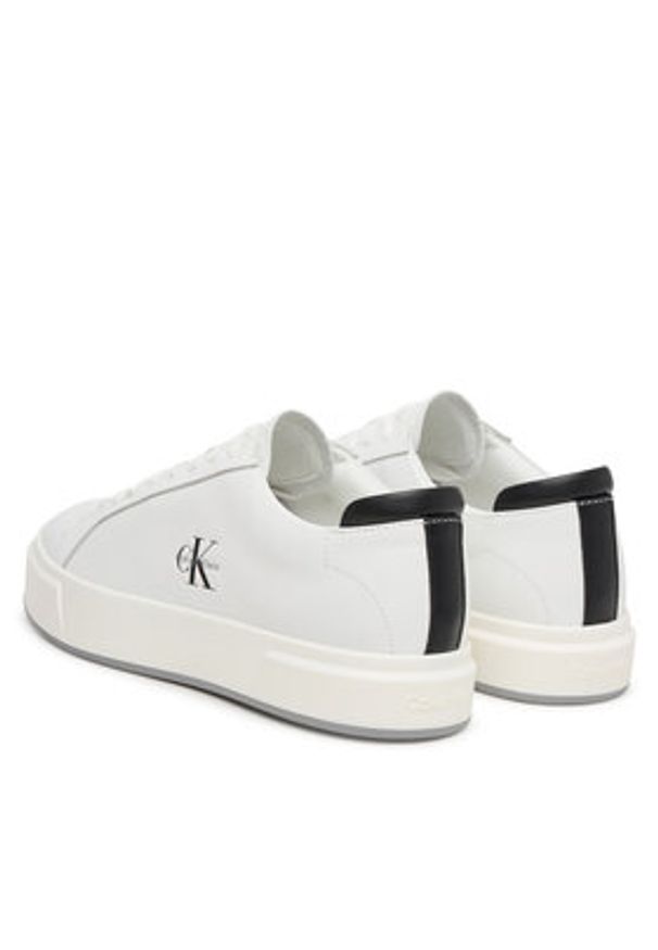Calvin Klein Sneakersy Basket Cupsole Laceup Lth Ml YM0YM01460 Biały. Kolor: biały. Materiał: skóra