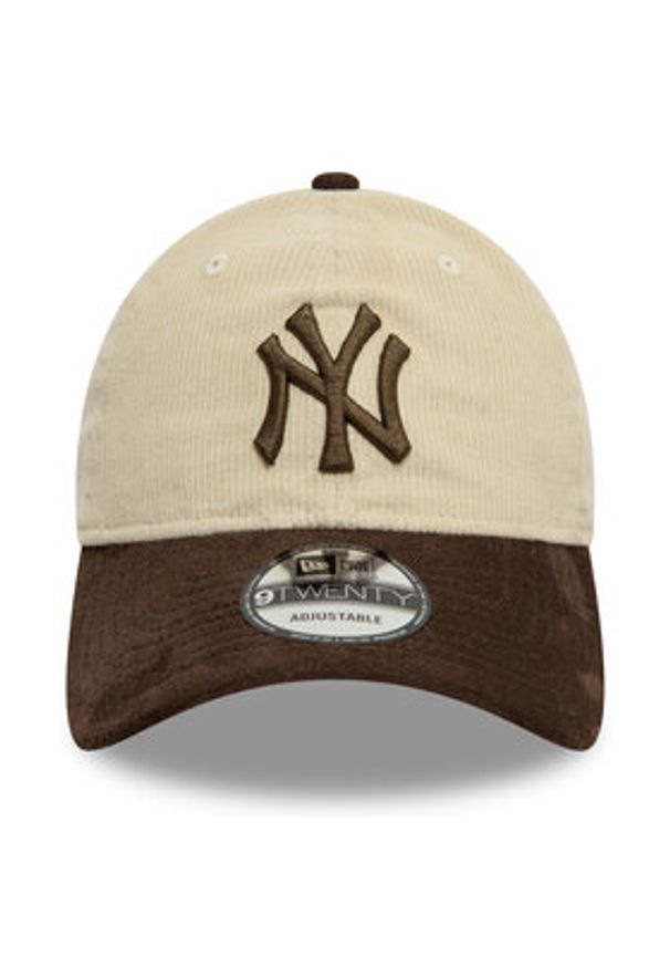 New Era Czapka z daszkiem New York Yankees Mlb Premium Cord 9Twenty 60595308 Beżowy. Kolor: beżowy. Materiał: materiał, bawełna