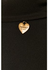 TwinSet - Twinset - Spodnie. Stan: podwyższony. Kolor: czarny. Materiał: tkanina, wiskoza, acetat. Wzór: gładki #3