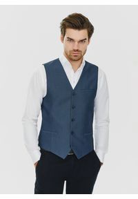 Pako Lorente - PAKO LORENTE – Granatowa kamizelka męska. Okazja: na ślub cywilny, na wesele. Kolor: niebieski #1