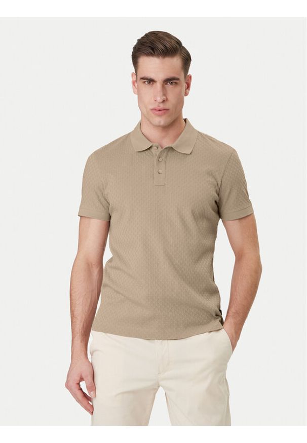 JOOP! Polo Roni 10100056 30100501 Brązowy Regular Fit. Typ kołnierza: polo. Kolor: brązowy. Materiał: bawełna