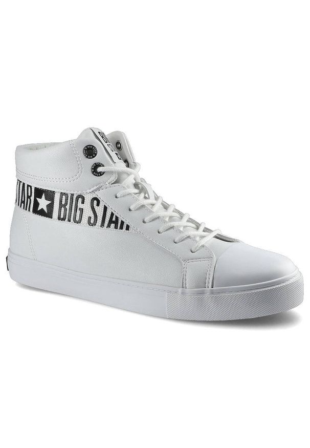 Big-Star - Białe Sneakersy Big Star Męskie Wygodne Obuwie. Okazja: na co dzień. Kolor: biały. Materiał: materiał, skóra ekologiczna, guma. Szerokość cholewki: normalna