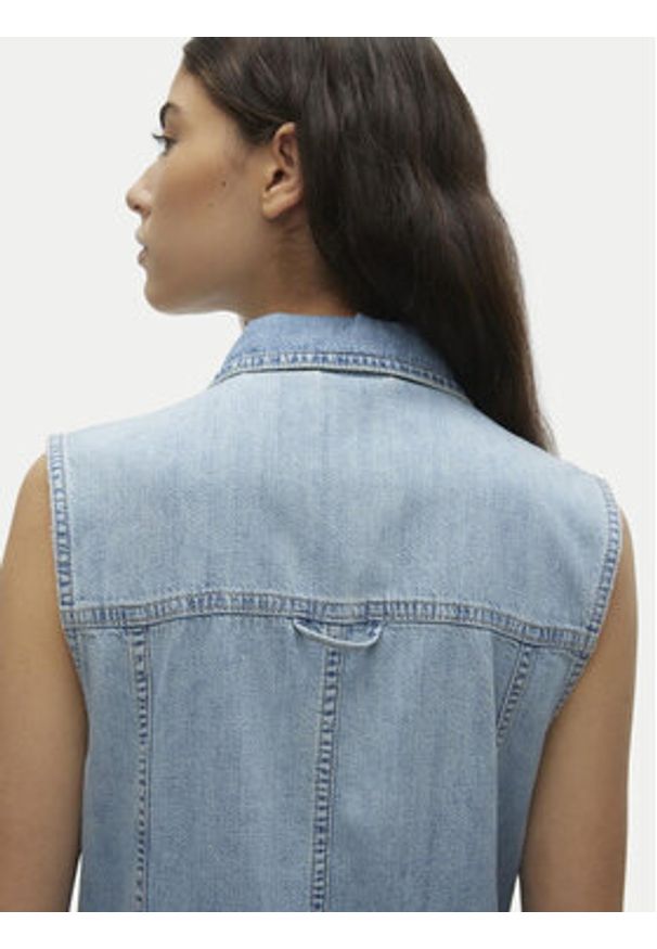 Vero Moda Sukienka jeansowa Zadie 10309673 Niebieski Regular Fit. Kolor: niebieski. Materiał: bawełna