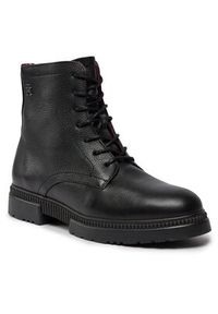 TOMMY HILFIGER - Tommy Hilfiger Trzewiki Comfort Cleated Termo Lth Boot FM0FM04651 Czarny. Kolor: czarny. Materiał: skóra