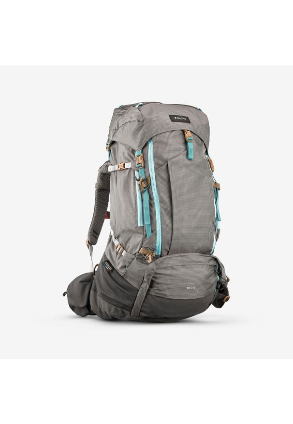 SIMOND - Plecak trekkingowy damski Simond MT 500 Air 55+10 l. Kolor: szary. Materiał: tkanina, poliamid. Wzór: paski. Styl: sportowy