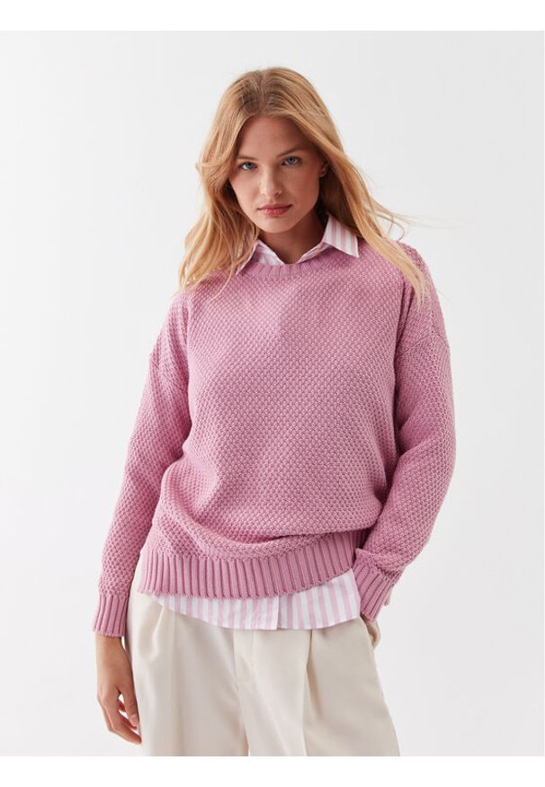 Weekend Max Mara Sweter Maremar 23536613 Różowy Regular Fit. Kolor: różowy. Materiał: bawełna, syntetyk
