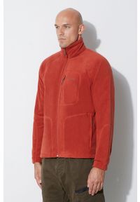 columbia - Columbia bluza męska kolor czerwony gładka. Okazja: na co dzień. Kolor: czerwony. Materiał: dzianina. Długość rękawa: raglanowy rękaw. Wzór: gładki. Styl: casual #2