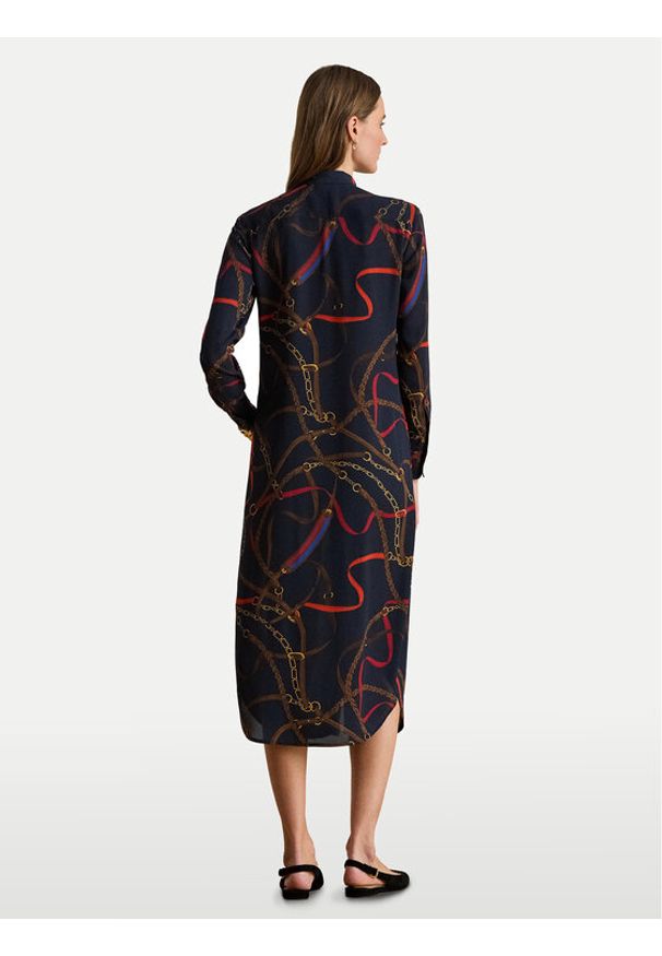Lauren Ralph Lauren - LAUREN RALPH LAUREN Sukienka koszulowa 200P03552001 Granatowy Regular Fit. Kolor: niebieski. Materiał: syntetyk. Typ sukienki: koszulowe