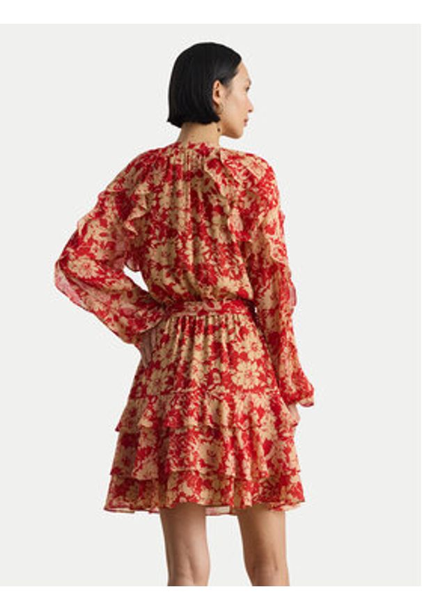 Lauren Ralph Lauren - LAUREN RALPH LAUREN Sukienka letnia 200P08669001 Czerwony Regular Fit. Kolor: czerwony. Materiał: syntetyk. Sezon: lato