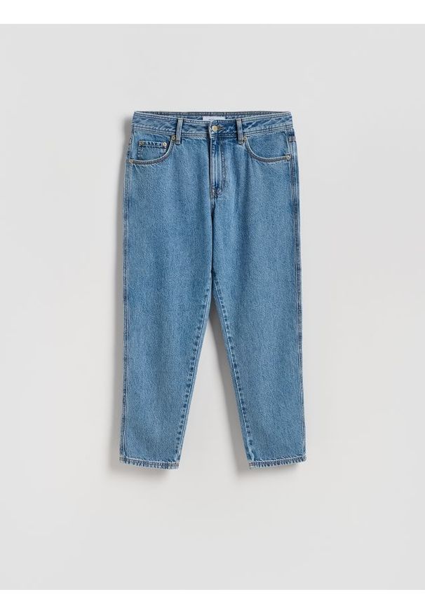 Reserved - Jeansy carrot fit - niebieski. Kolor: niebieski