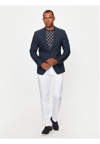 JOOP! Marynarka Hoverest 30041961 Granatowy Slim Fit. Kolor: niebieski. Materiał: len #3