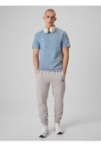 4f - 4F T-shirt regular z nadrukiem męski - granatowy L. Okazja: na co dzień. Kolor: niebieski. Materiał: jeans, materiał, bawełna, dresówka. Wzór: nadruk. Styl: casual, klasyczny #2