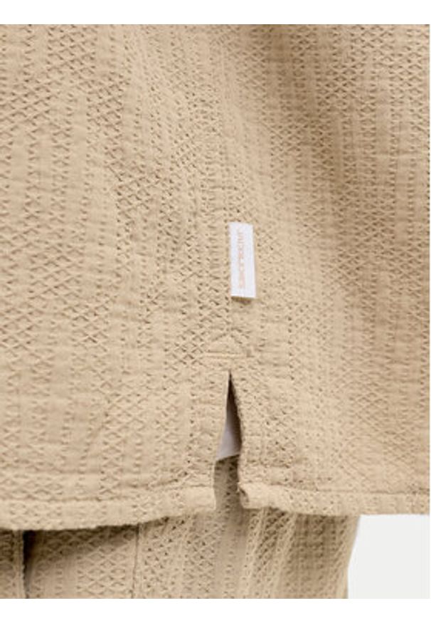 Jack & Jones Koszula Montauk 12293555 Beżowy Regular Fit. Kolor: beżowy. Materiał: bawełna