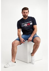PAUL & SHARK - T-shirt męski PAUL&SHARK. Materiał: bawełna. Wzór: haft, aplikacja