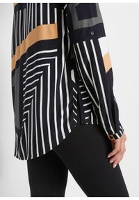 bonprix - Tunika ze zrównoważonej wiskozy. Typ kołnierza: dekolt w serek. Kolor: beżowy. Materiał: wiskoza. Długość rękawa: długi rękaw. Długość: długie. Wzór: aplikacja, nadruk. Styl: elegancki #3